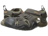 2016 Crocs Fisherman Sandals for Men - Swiftwater Leather Fisherman - Espresso/Walnut On Sale